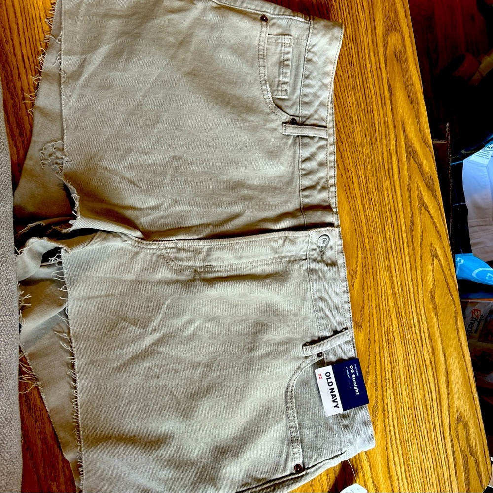 Old navy high rise OG  straight cutoff light wash denim shorts secret smooth 22